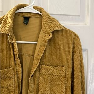 mustard corduroy shacket